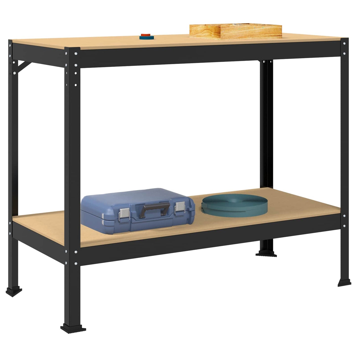 Workbench Black 115 x 55 x 91 cm Engineered Wood and Metal