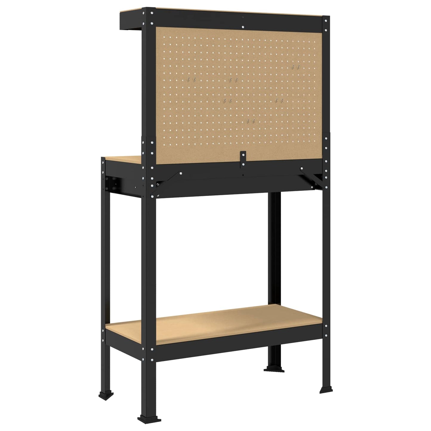Workbench Black 81 x 41 x 145 cm Engineered Wood and Metal