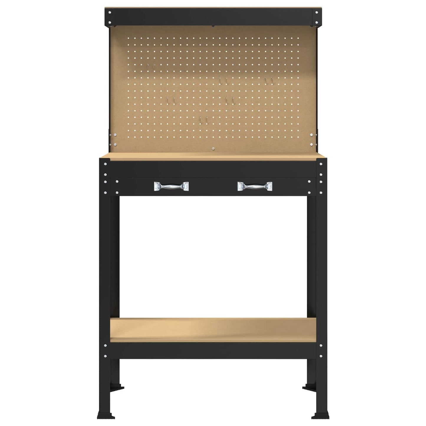 Workbench Black 81 x 41 x 145 cm Engineered Wood and Metal