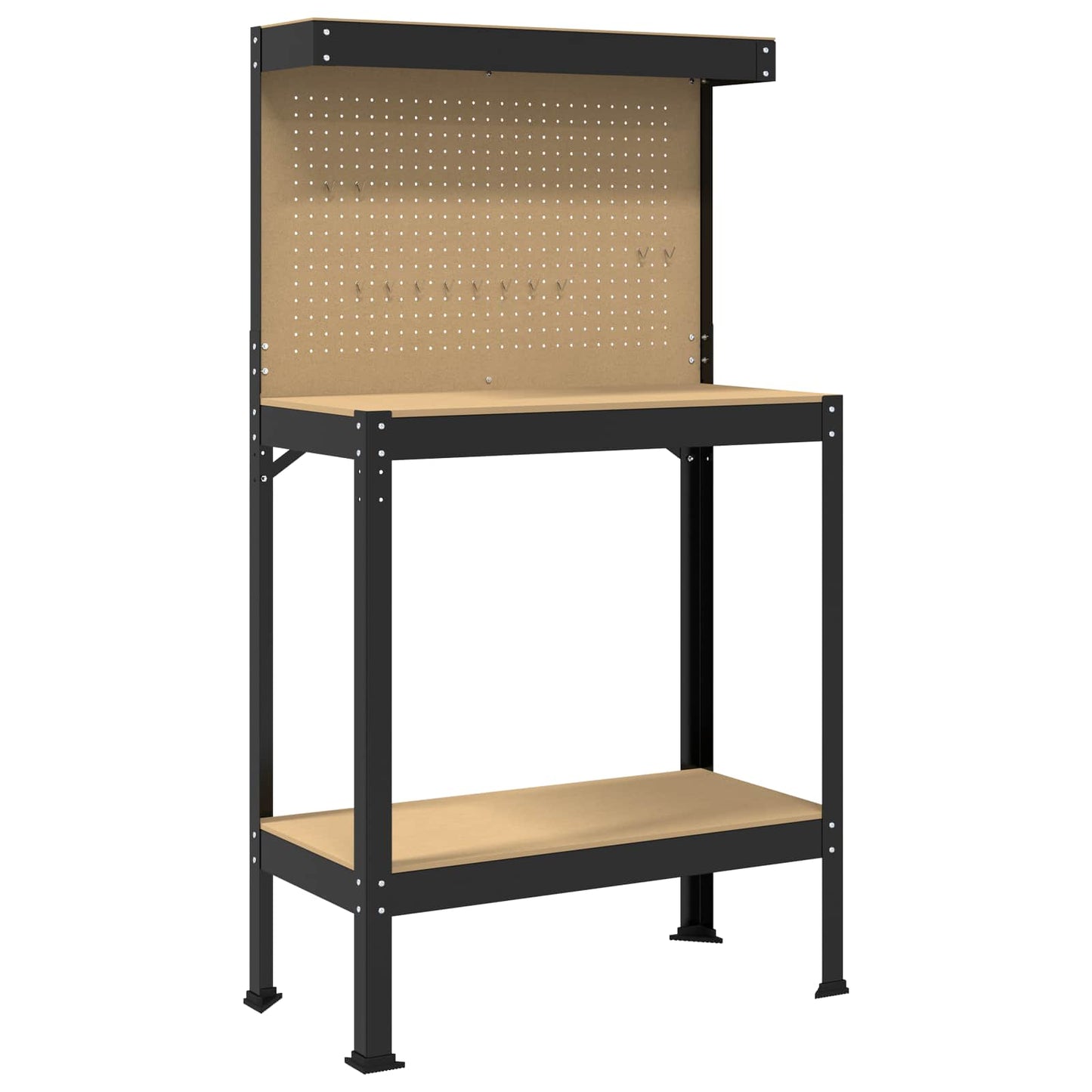 Workbench Black 81 x 41 x 145 cm Engineered Wood and Metal