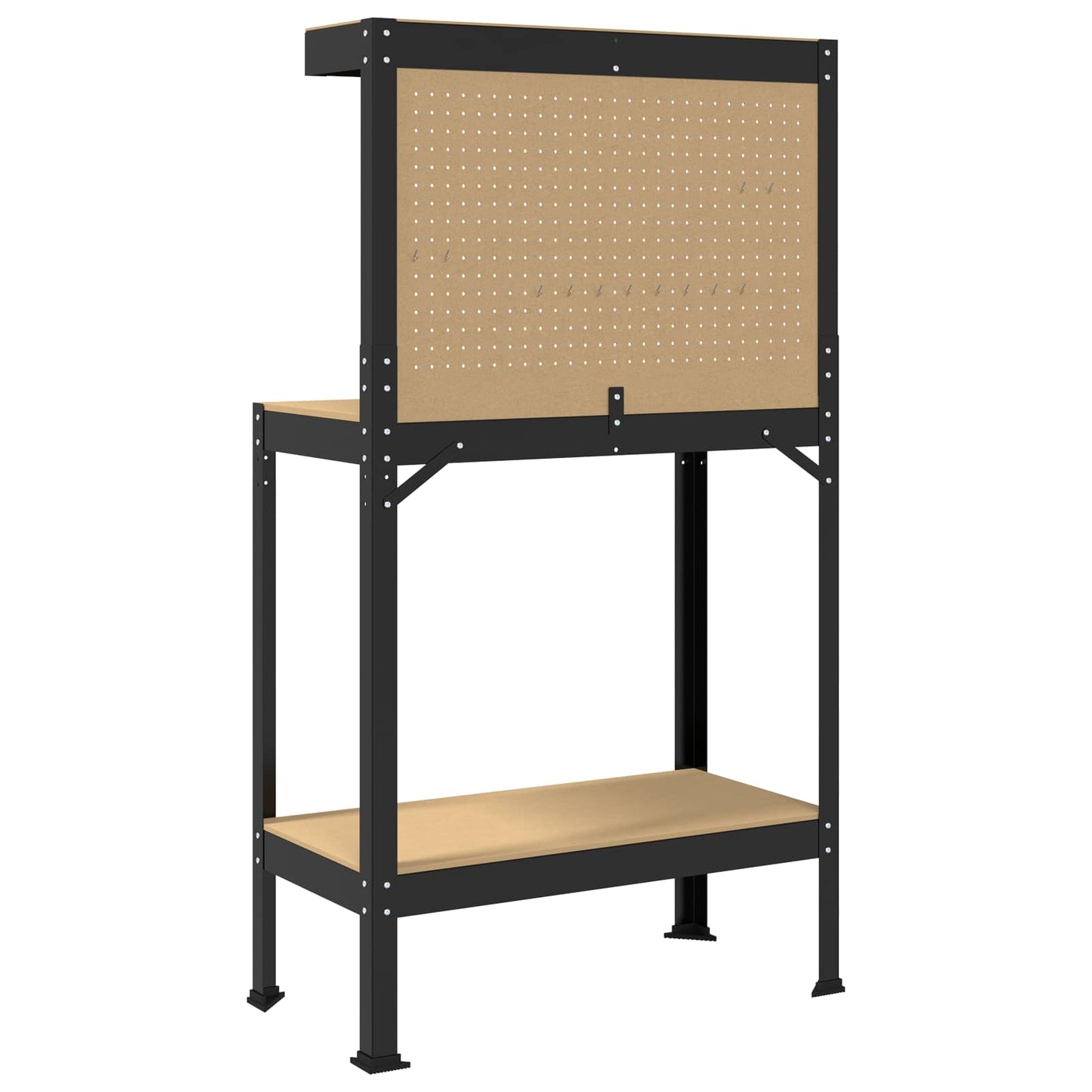 Workbench Black 81 x 41 x 145 cm Engineered Wood and Metal