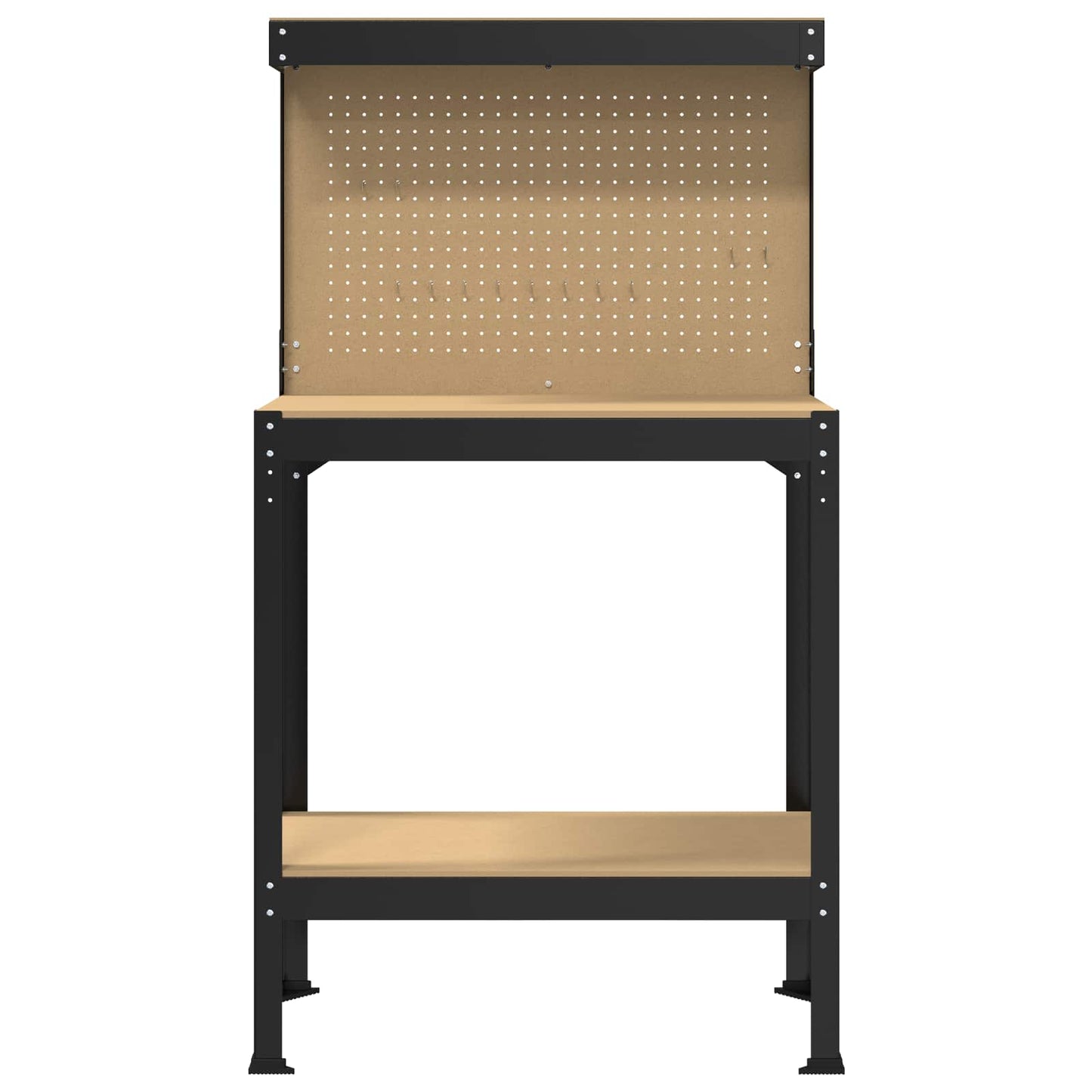 Workbench Black 81 x 41 x 145 cm Engineered Wood and Metal