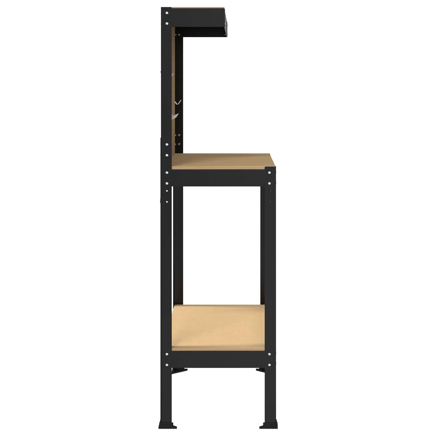 Workbench Black 81 x 41 x 145 cm Engineered Wood and Metal