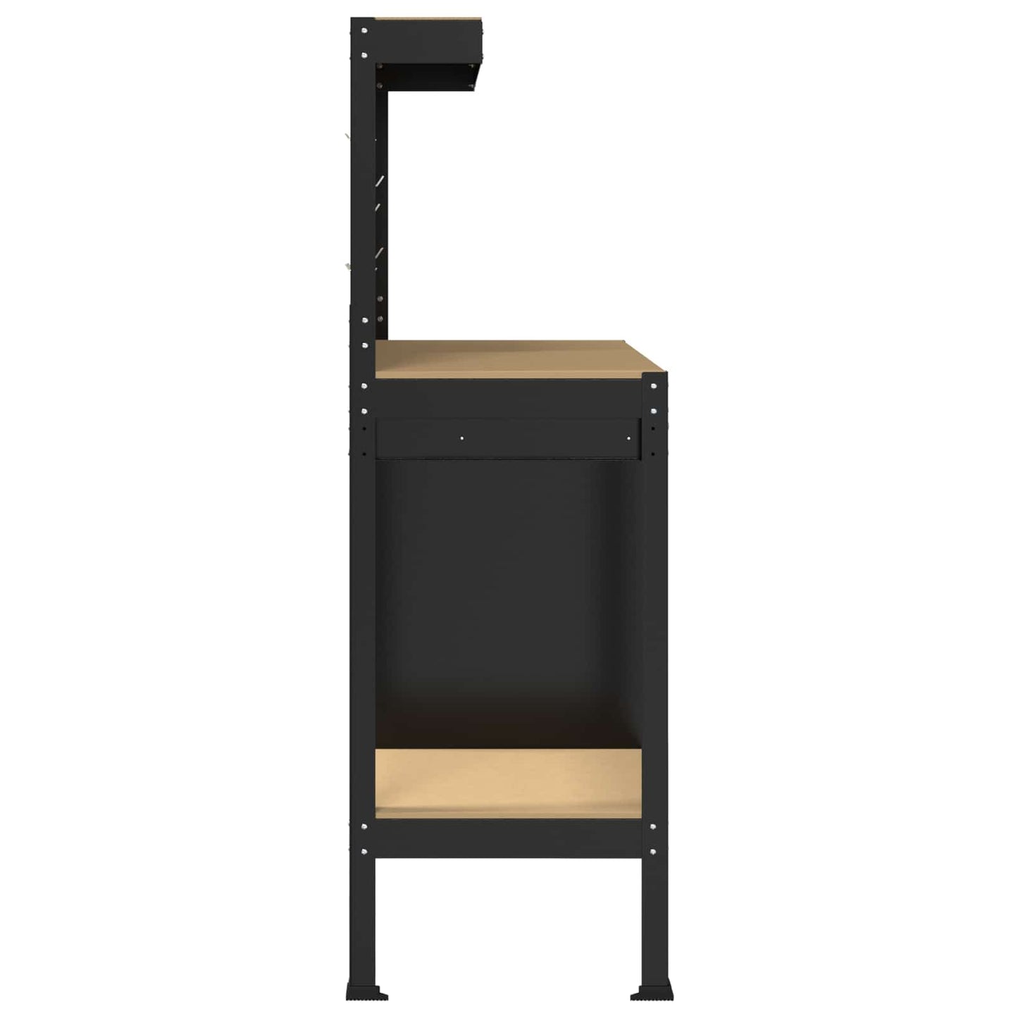 Workbench Black 90 x 49 x 141 cm Engineered Wood and Metal