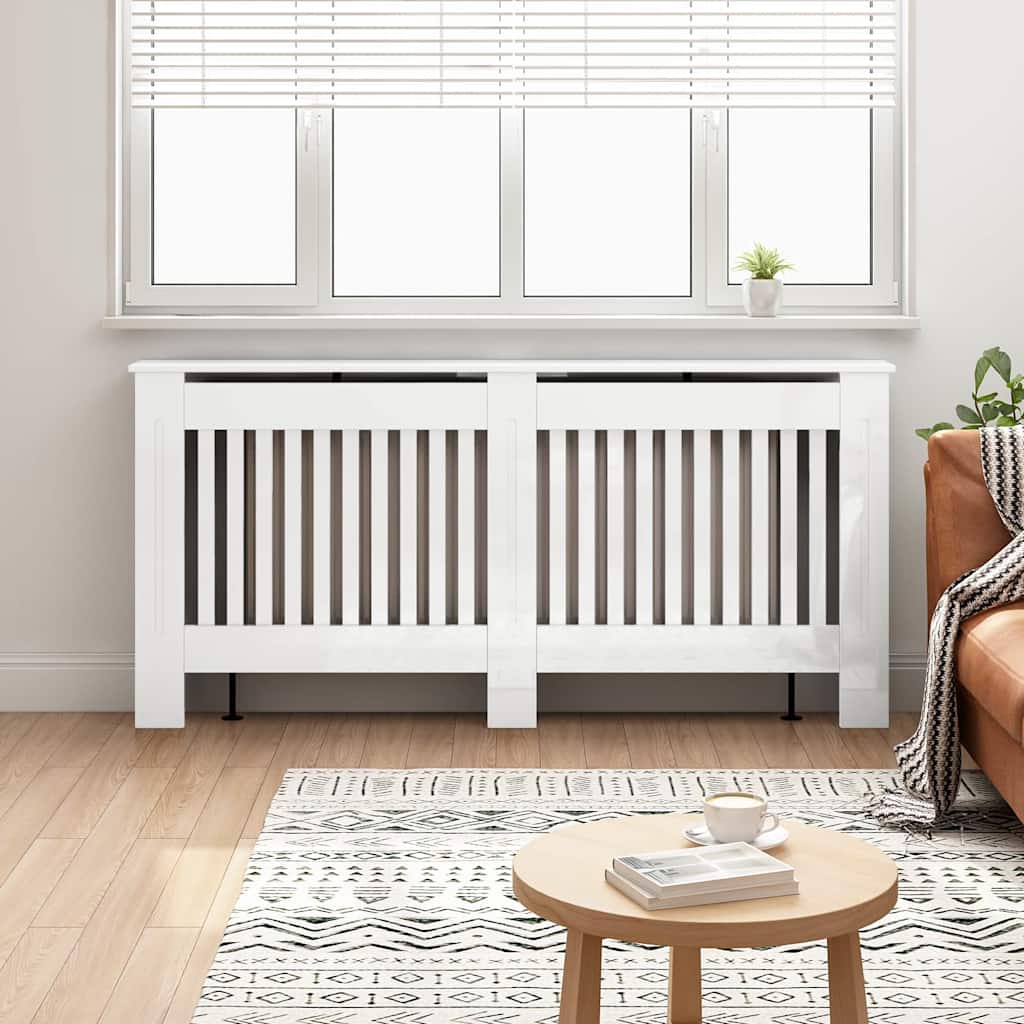Radiator Cover High Gloss White 172 x 19 x 81.5 cm