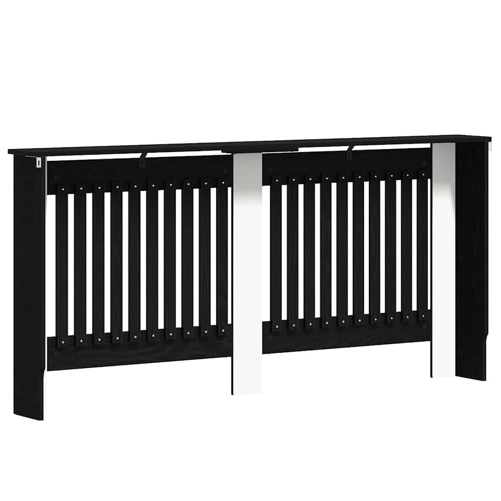 Radiator Cover Black Oak 172 x 19 x 81.5 cm Engineered Wood
