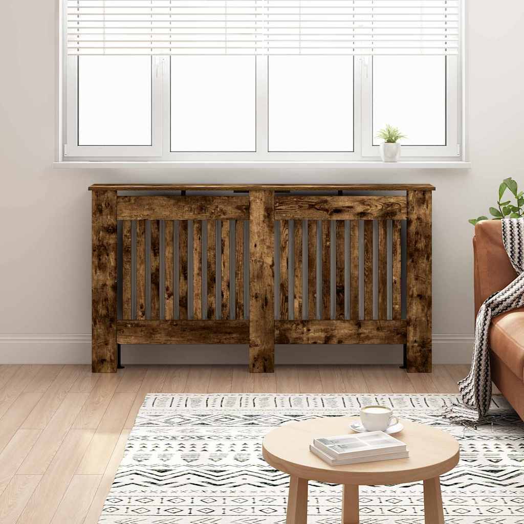Radiator Cover Smoked Oak 152 x 19 x 81.5 cm Engineered Wood