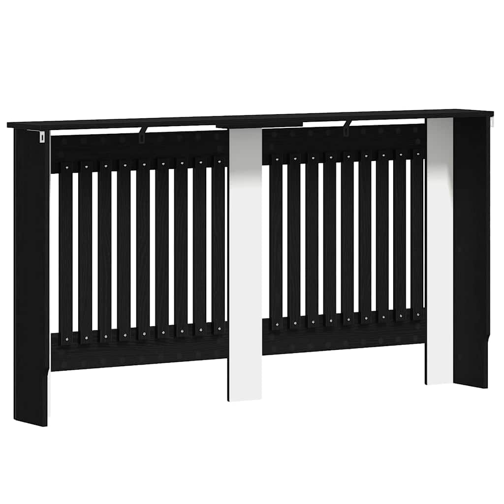 Radiator Cover Black Oak 152 x 19 x 81.5 cm Engineered Wood