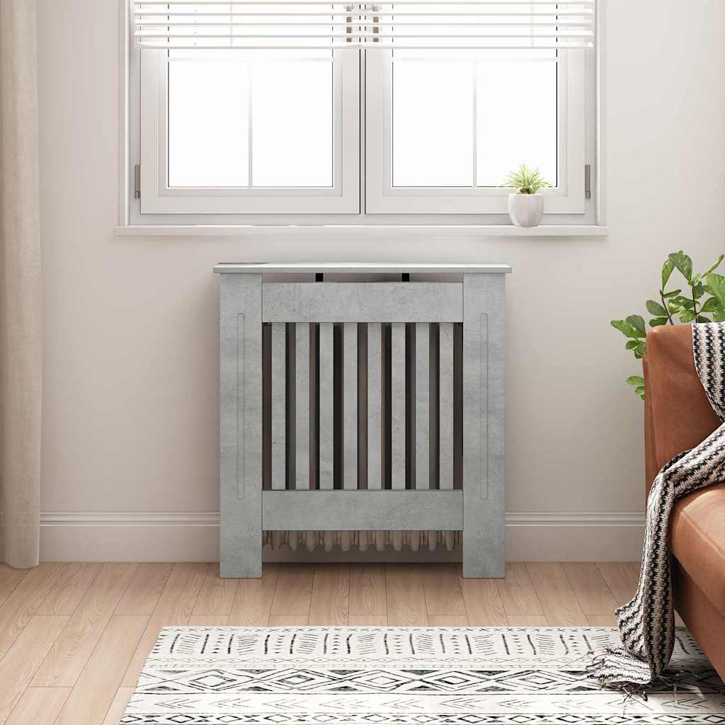 Radiator Cover Concrete Grey 78 x 19 x 81.5 cm Engineered Wood