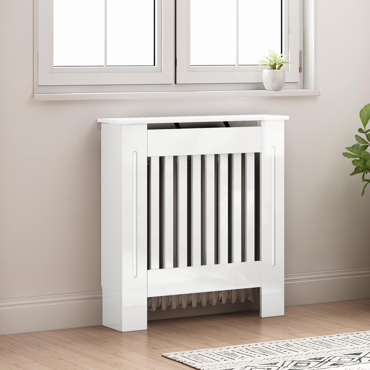 Radiator Cover High Gloss White 78 x 19 x 81.5 cm