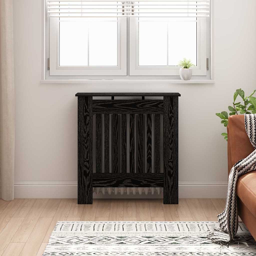 Radiator Cover Black Oak 78 x 19 x 81.5 cm Engineered Wood