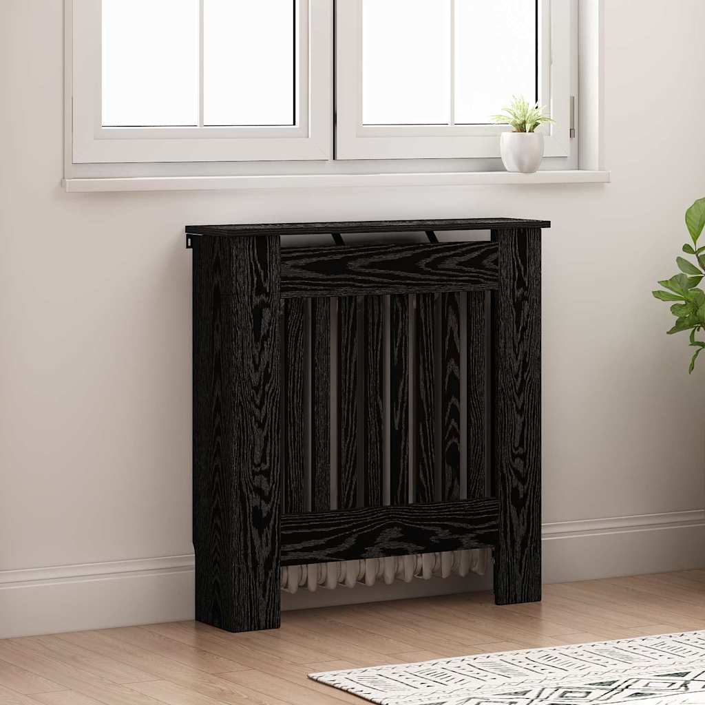 Radiator Cover Black Oak 78 x 19 x 81.5 cm Engineered Wood