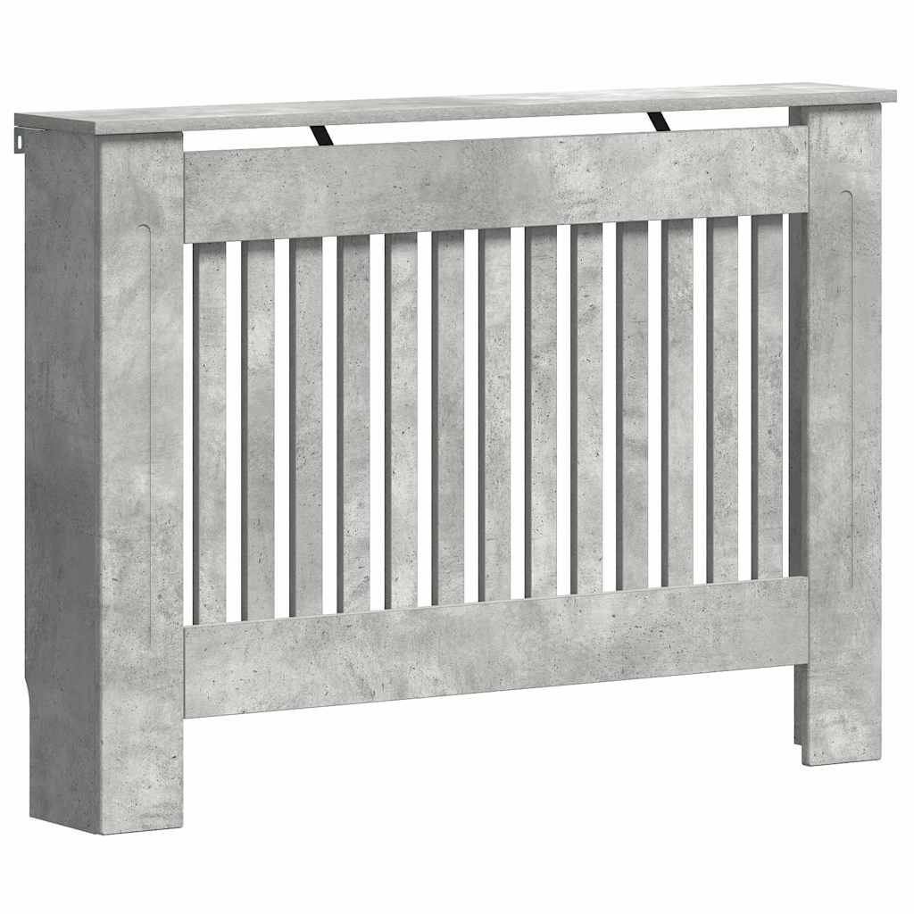 Radiator Cover Concrete Grey 112 x 19 x 81.5 cm Engineered Wood