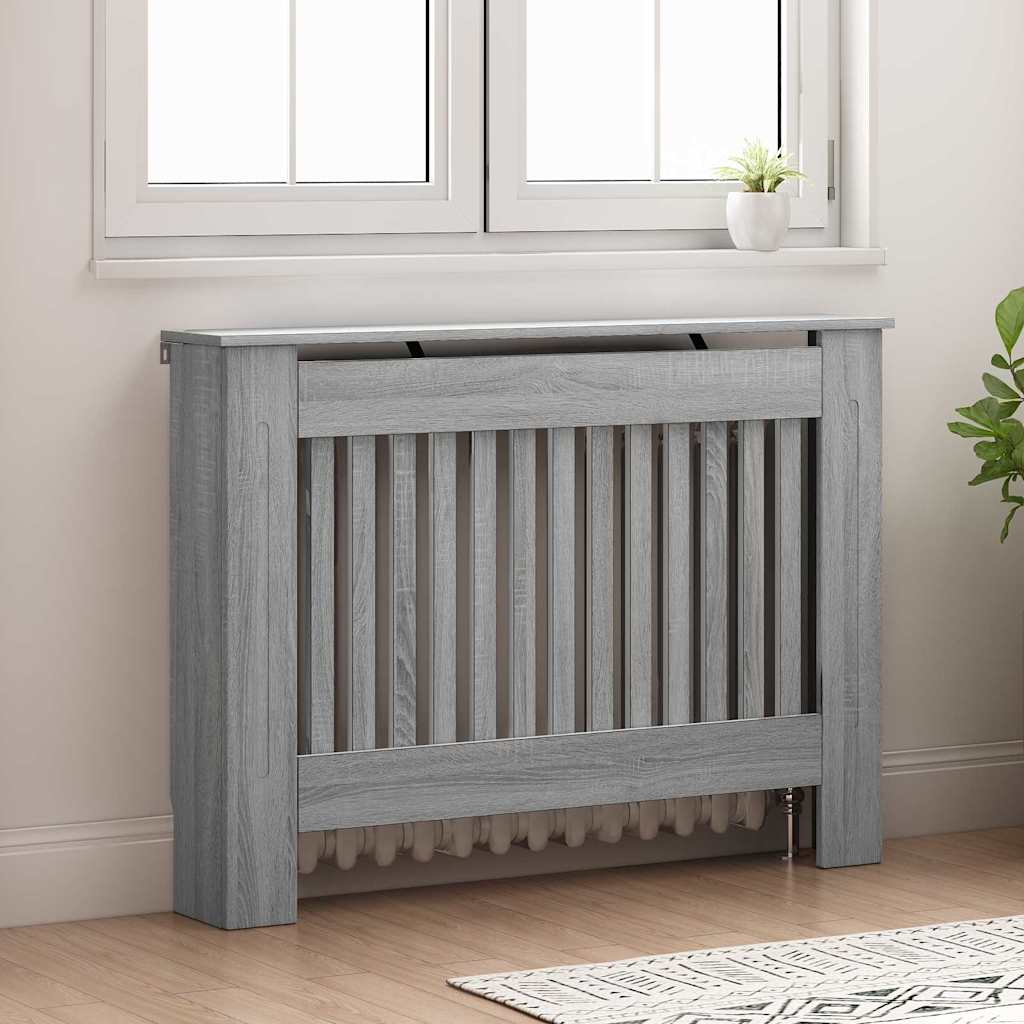 Radiator Cover Grey Sonoma 112 x 19 x 81.5 cm Engineered Wood