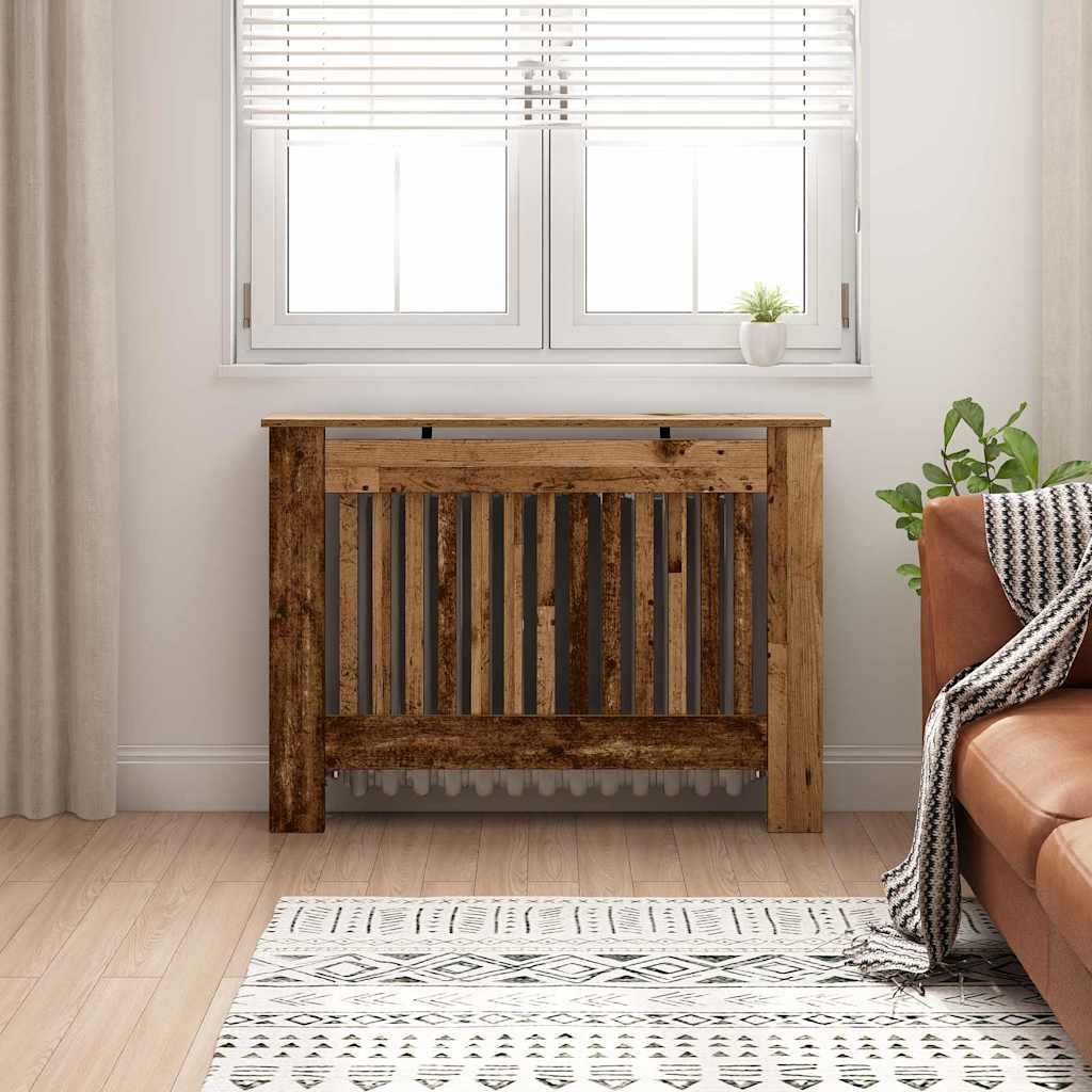 Radiator Cover Old Wood 112 x 19 x 81.5 cm Engineered Wood