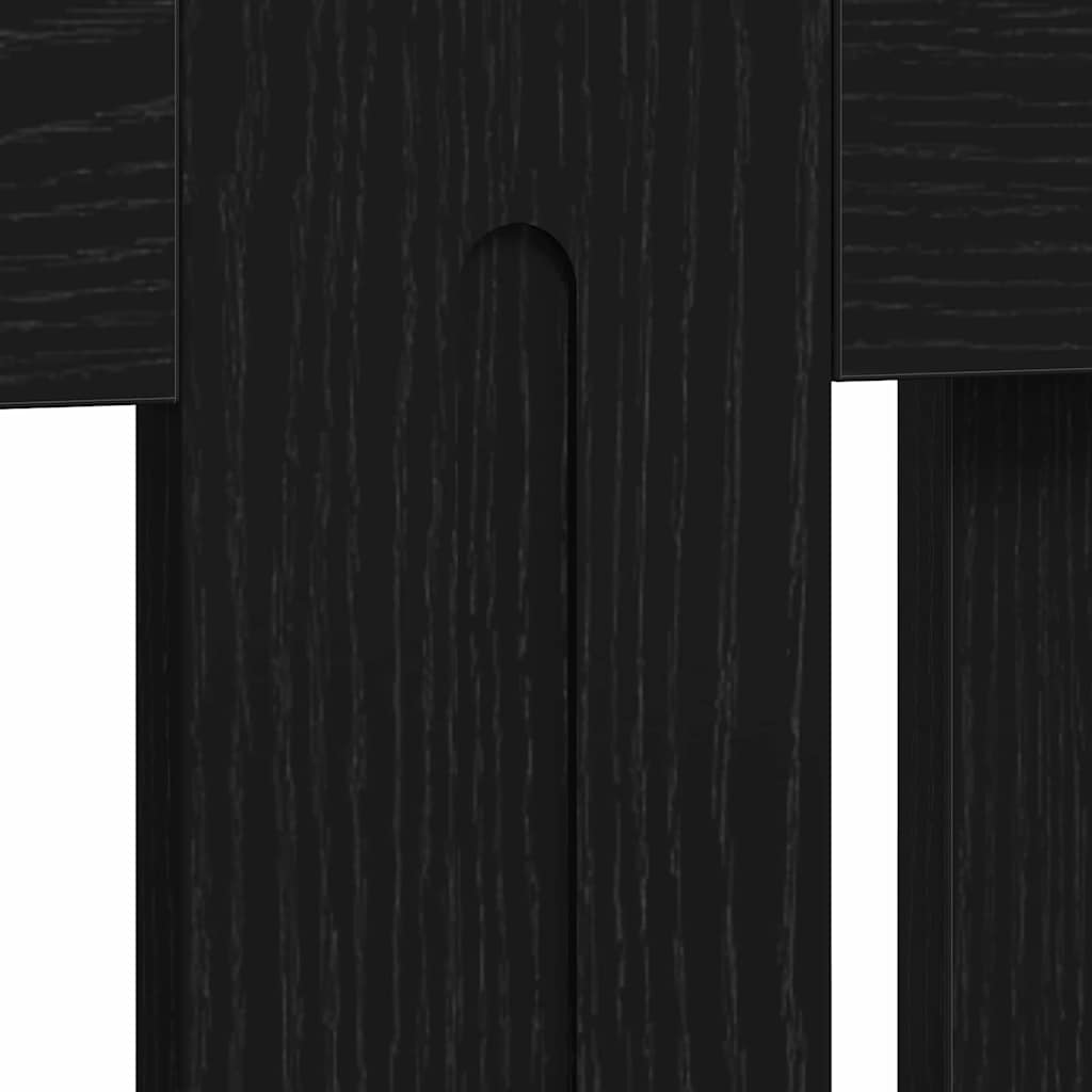Radiator Cover Black Oak 112 x 19 x 81.5 cm Engineered Wood