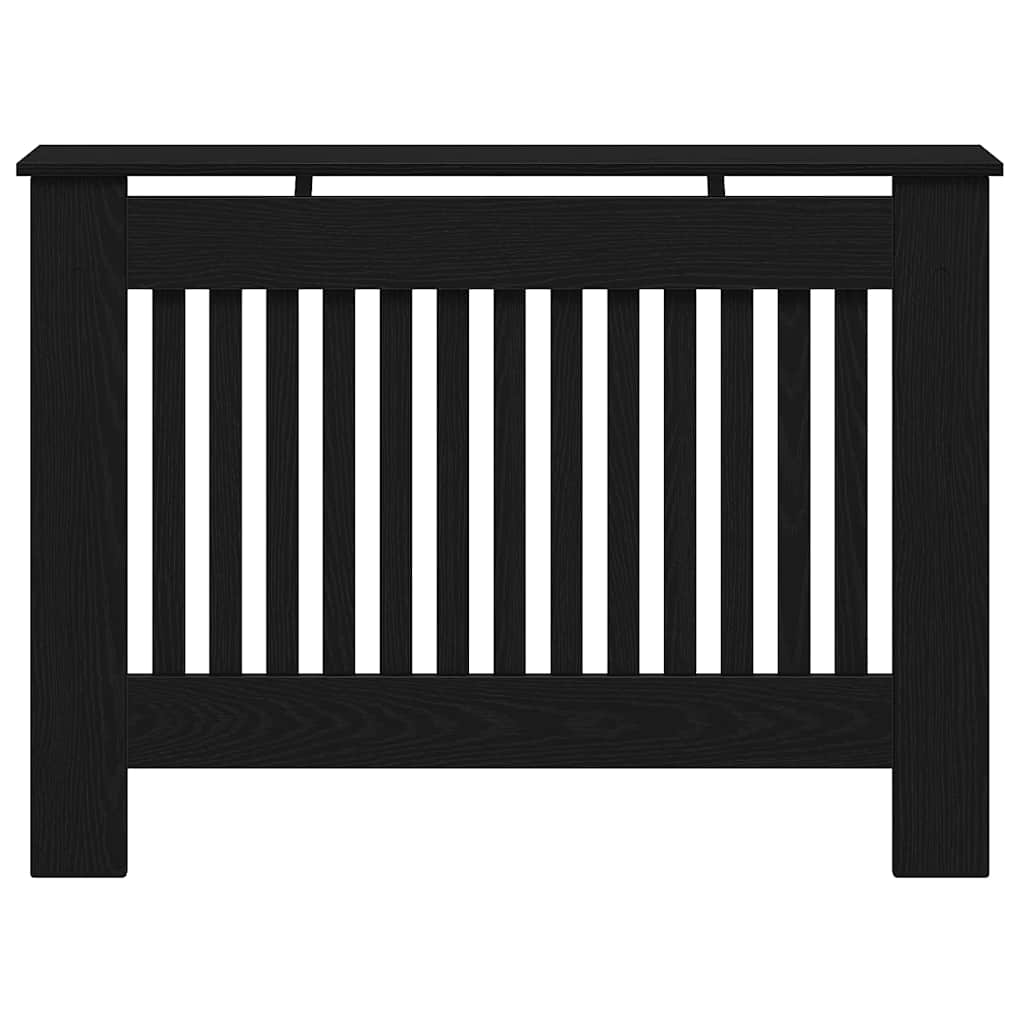 Radiator Cover Black Oak 112 x 19 x 81.5 cm Engineered Wood