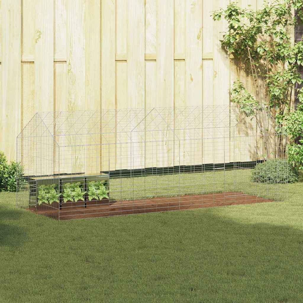 Rabbit Cage Silver 200 x 78 x 78 cm Galvanised Steel