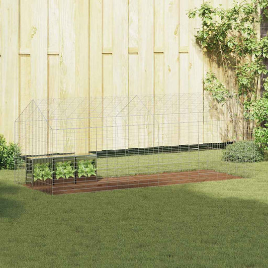 Rabbit Cage Silver 200 x 78 x 78 cm Galvanised Steel