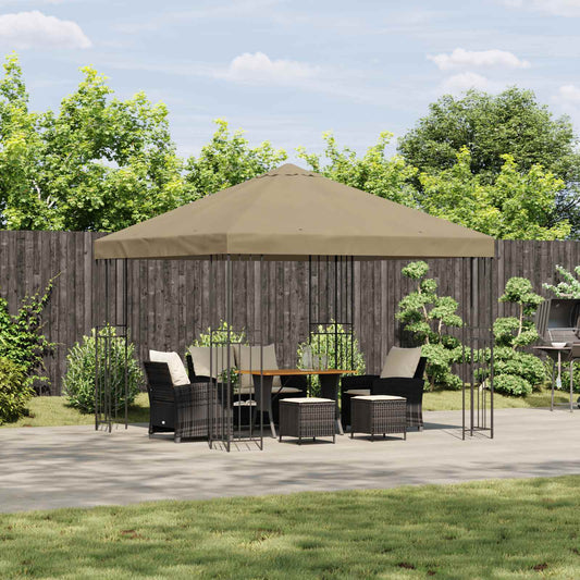Gazebo 3 x 3 m Beige Polyester and Steel 190 gsm