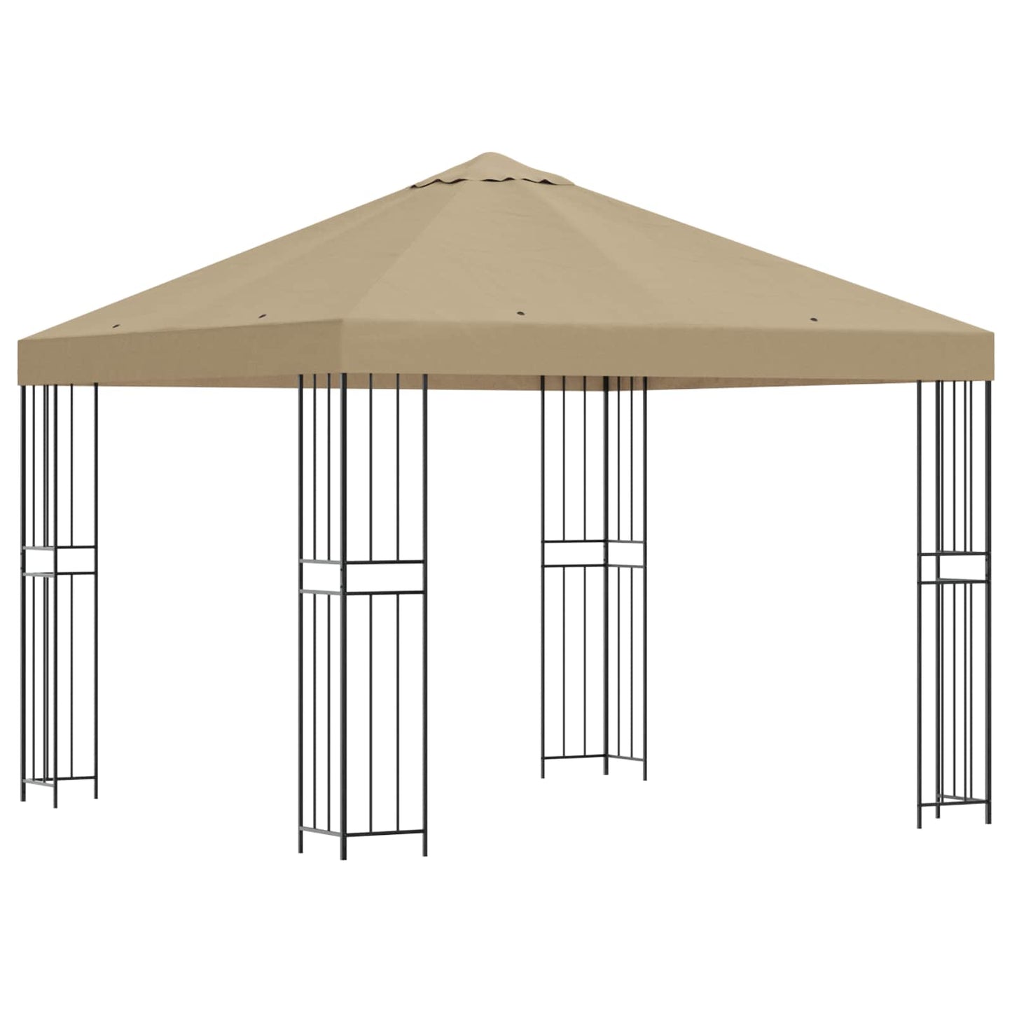 Gazebo 3 x 3 m Beige Polyester and Steel 190 gsm
