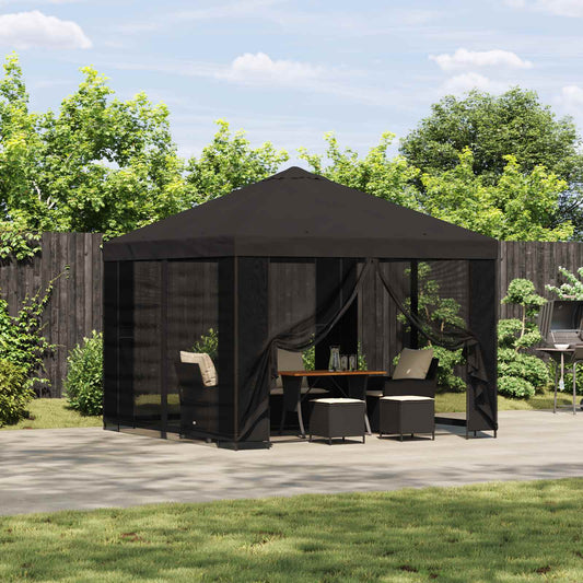 Gazebo 3 x 3 m Anthracite Polyester and Steel 190 gsm