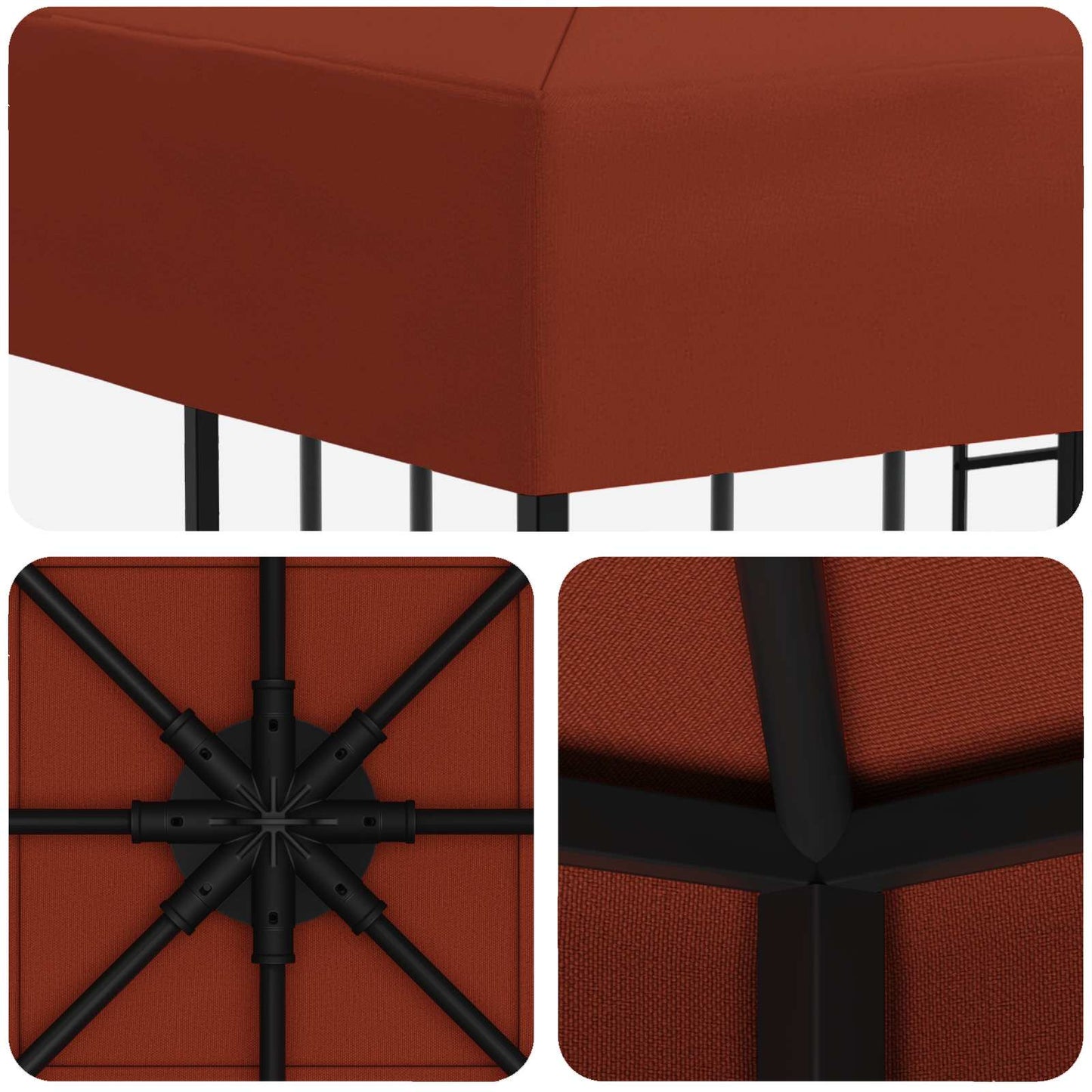 Gazebo 3 x 3 m Terracotta Polyester and Steel 190 gsm