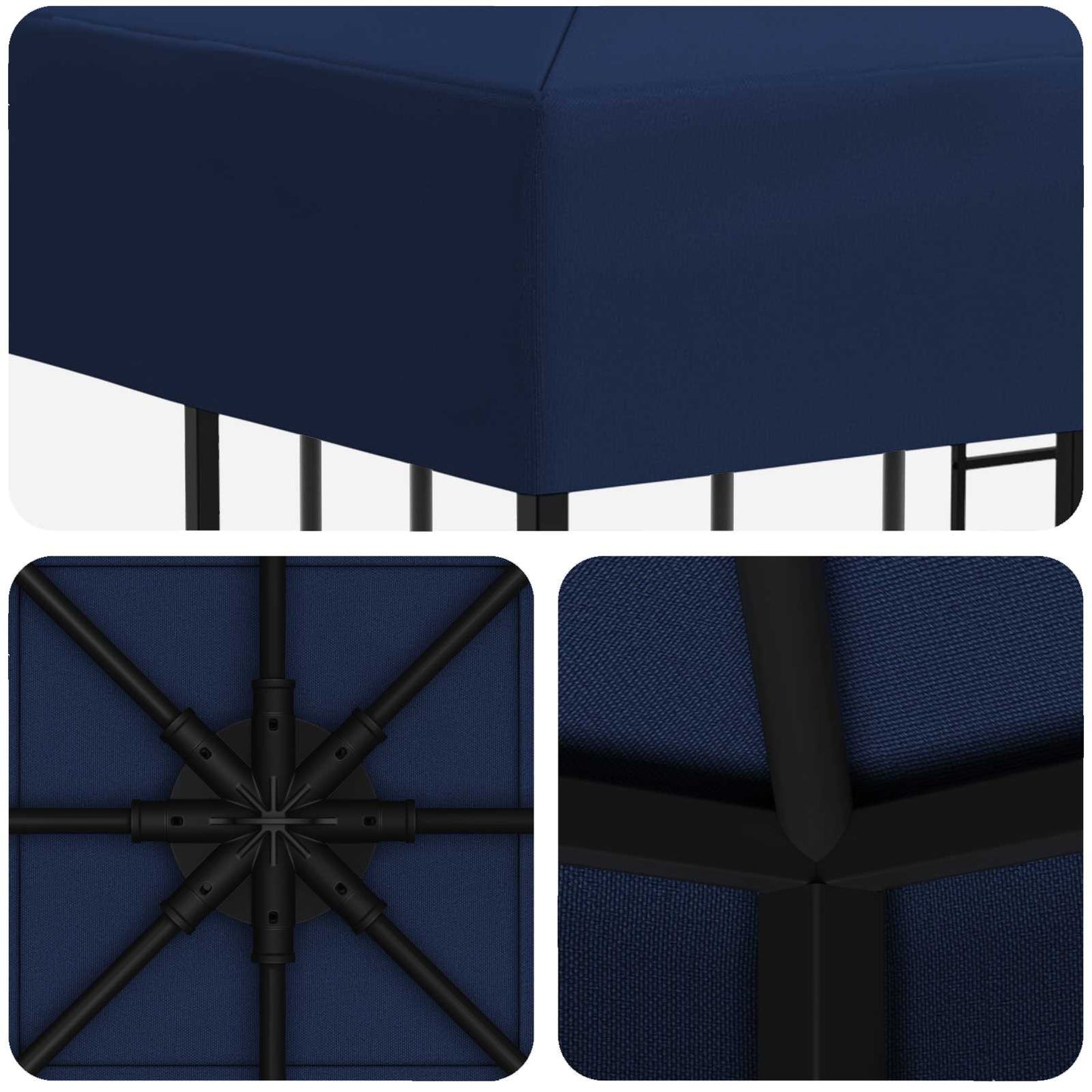 Gazebo 3 x 3 m Blue Polyester and Steel 190 gsm