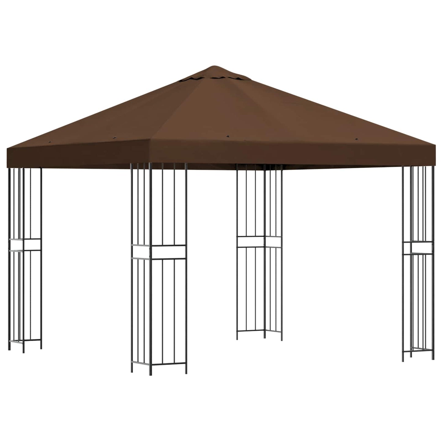 Gazebo 3 x 3 m Brown Polyester and Steel 190 gsm