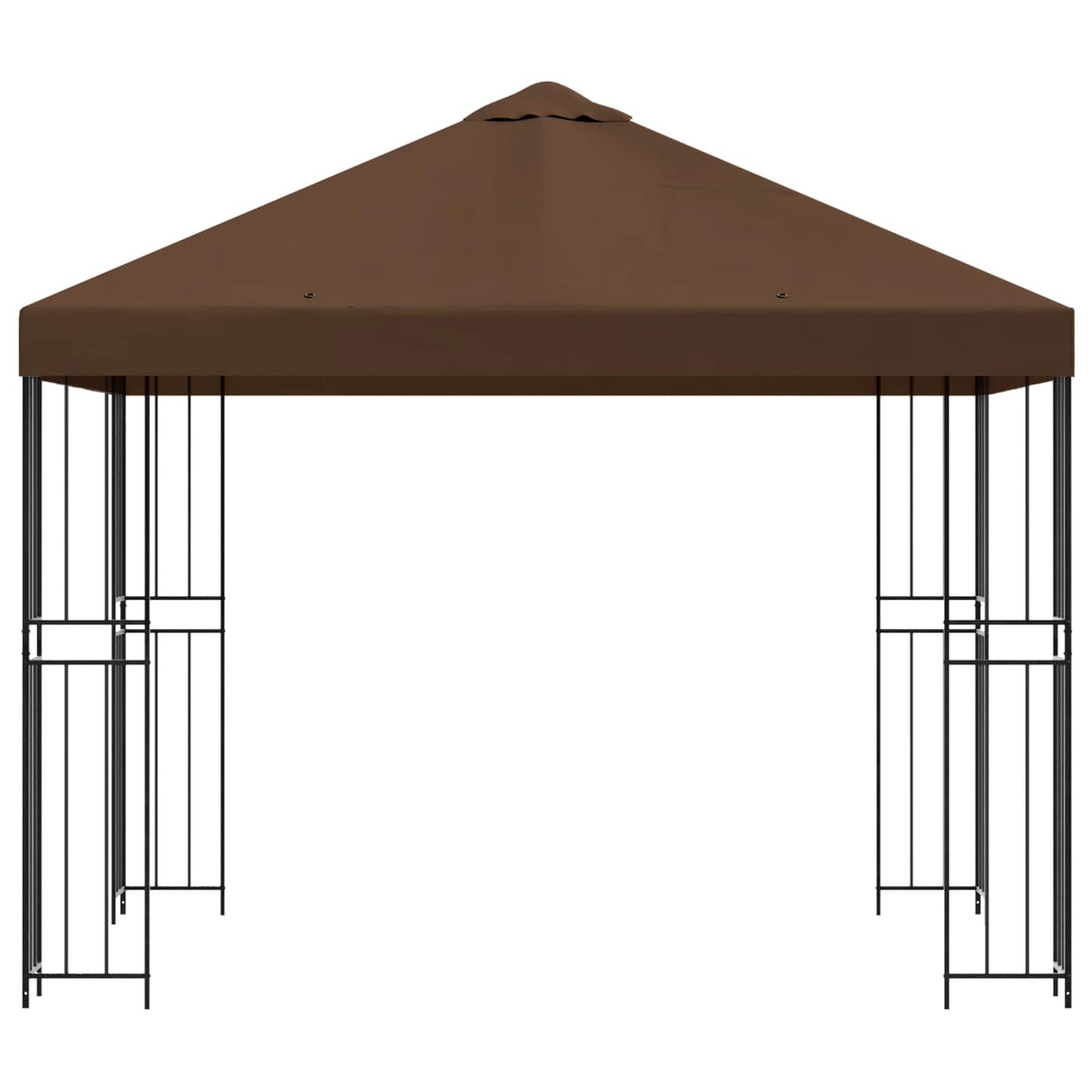 Gazebo 3 x 3 m Brown Polyester and Steel 190 gsm