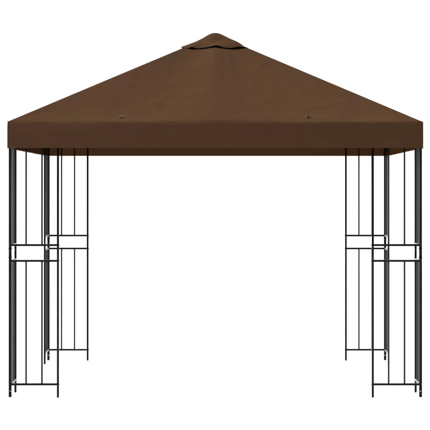 Gazebo 3 x 3 m Brown Polyester and Steel 190 gsm