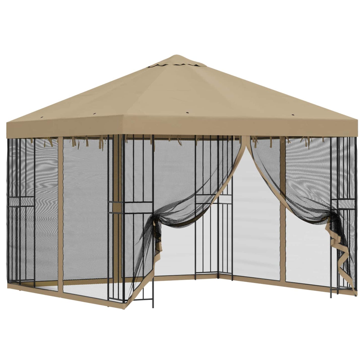 Garden Gazebo with Sidewalls 3 x 3 m Beige Polyester and Steel