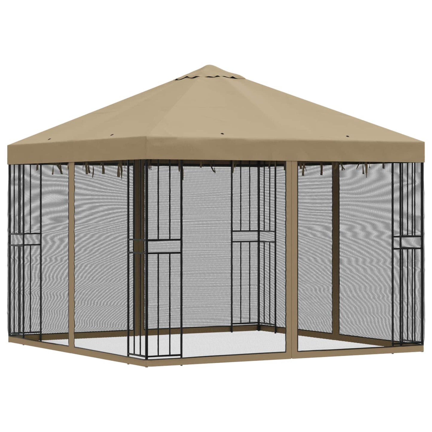 Garden Gazebo with Sidewalls 3 x 3 m Beige Polyester and Steel