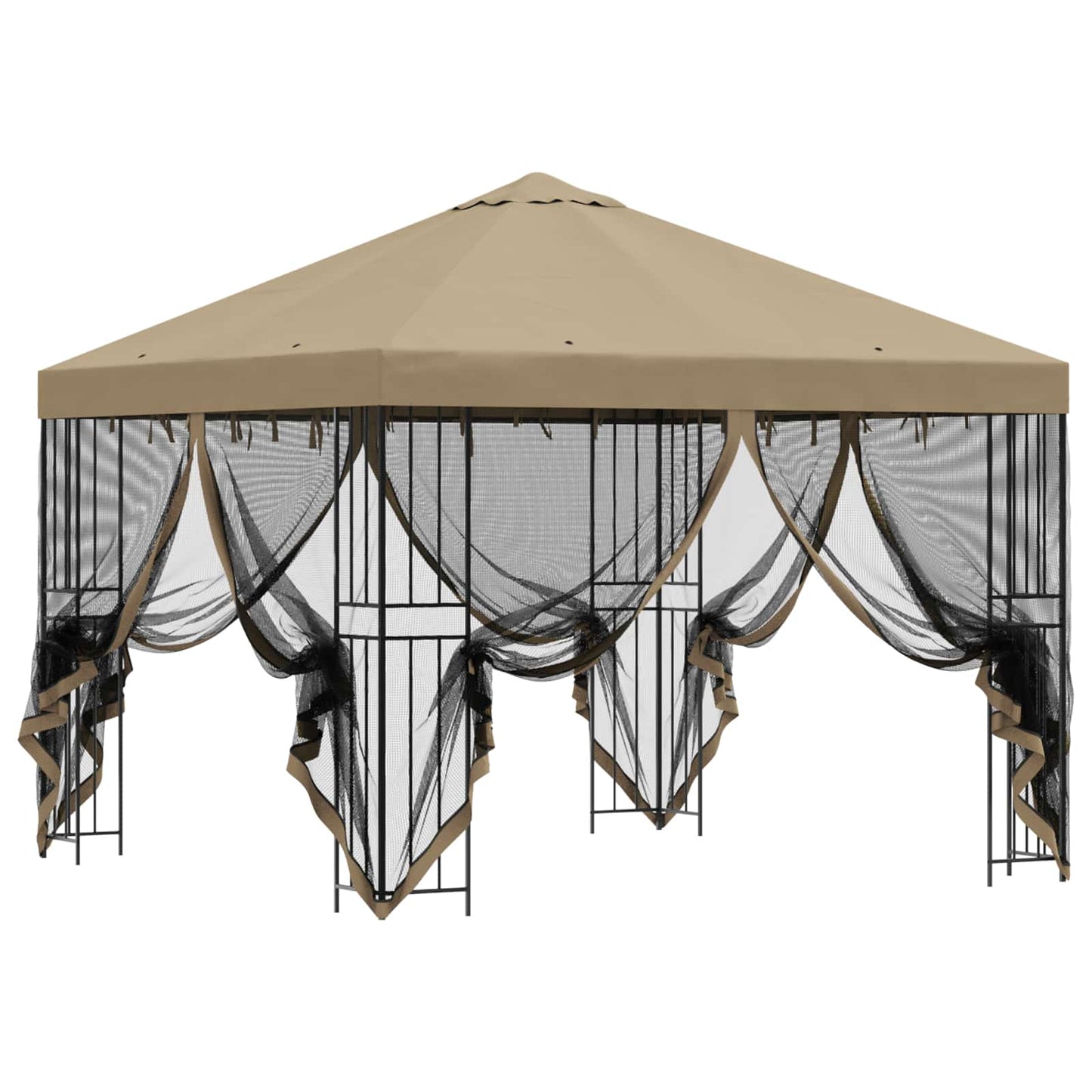 Garden Gazebo with Sidewalls 3 x 3 m Beige Polyester and Steel