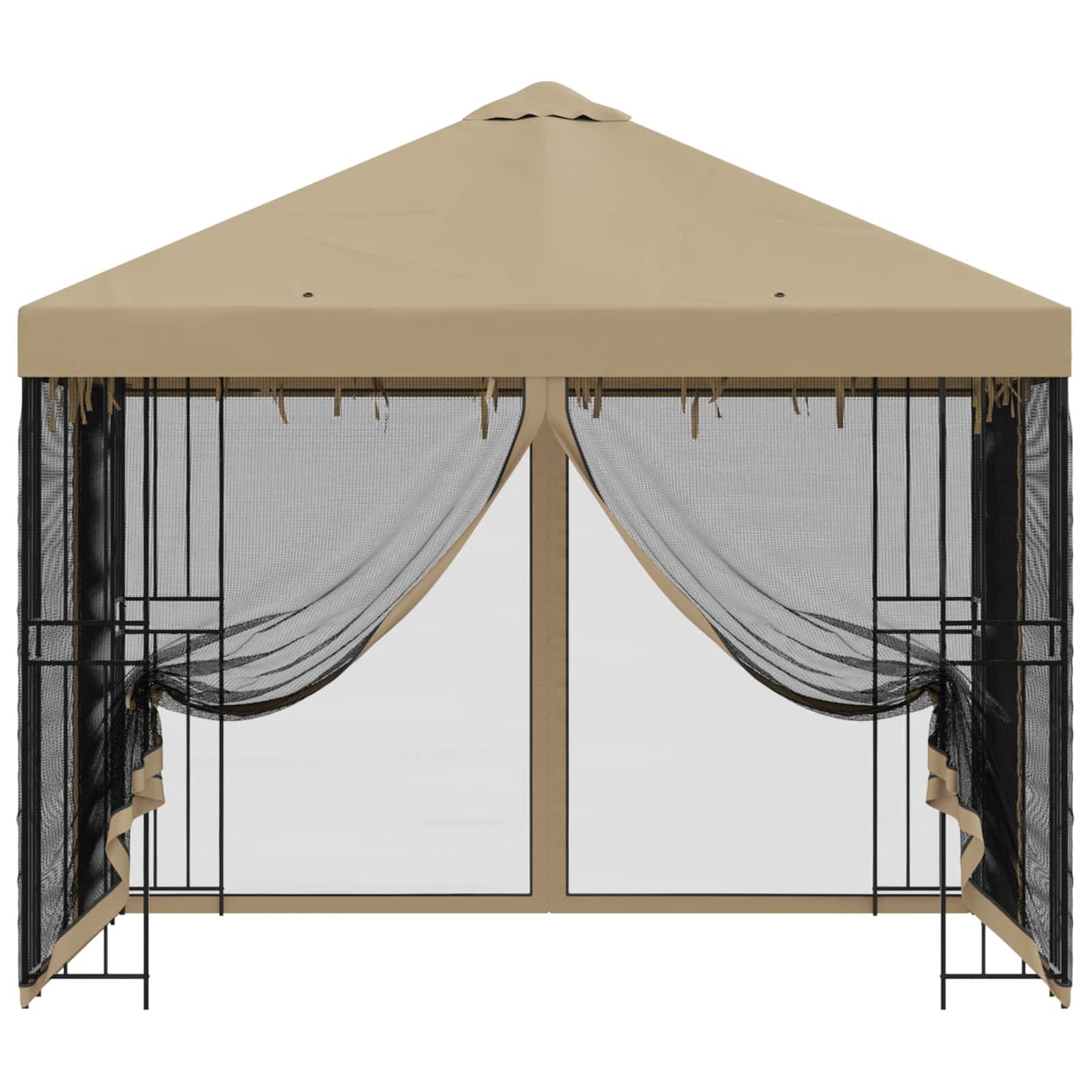 Garden Gazebo with Sidewalls 3 x 3 m Beige Polyester and Steel