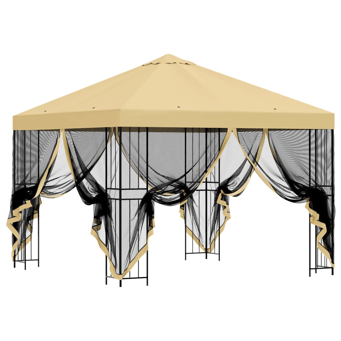 Garden Gazebo with Sidewalls 3 x 3 m Cream Polyester and Steel