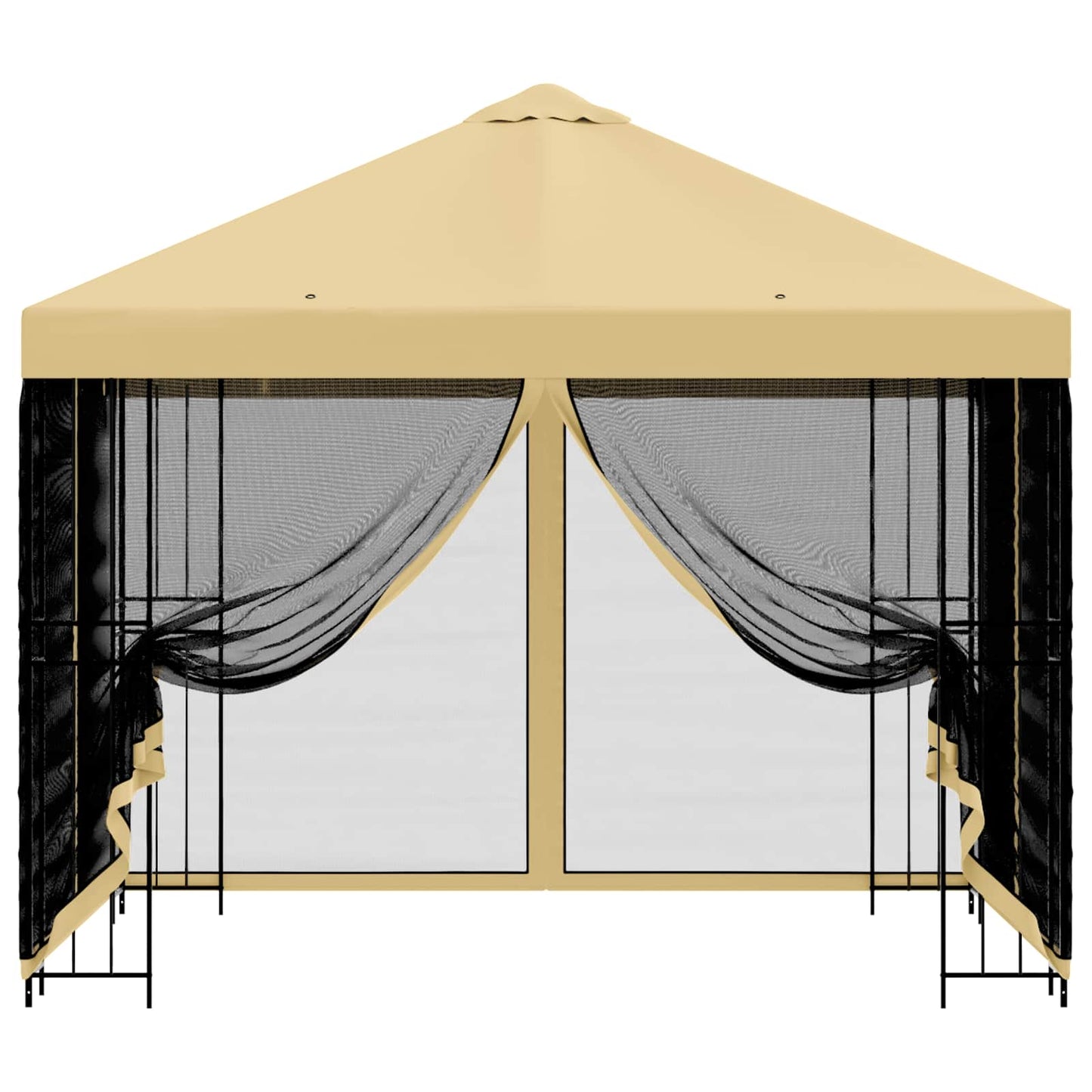 Garden Gazebo with Sidewalls 3 x 3 m Cream Polyester and Steel