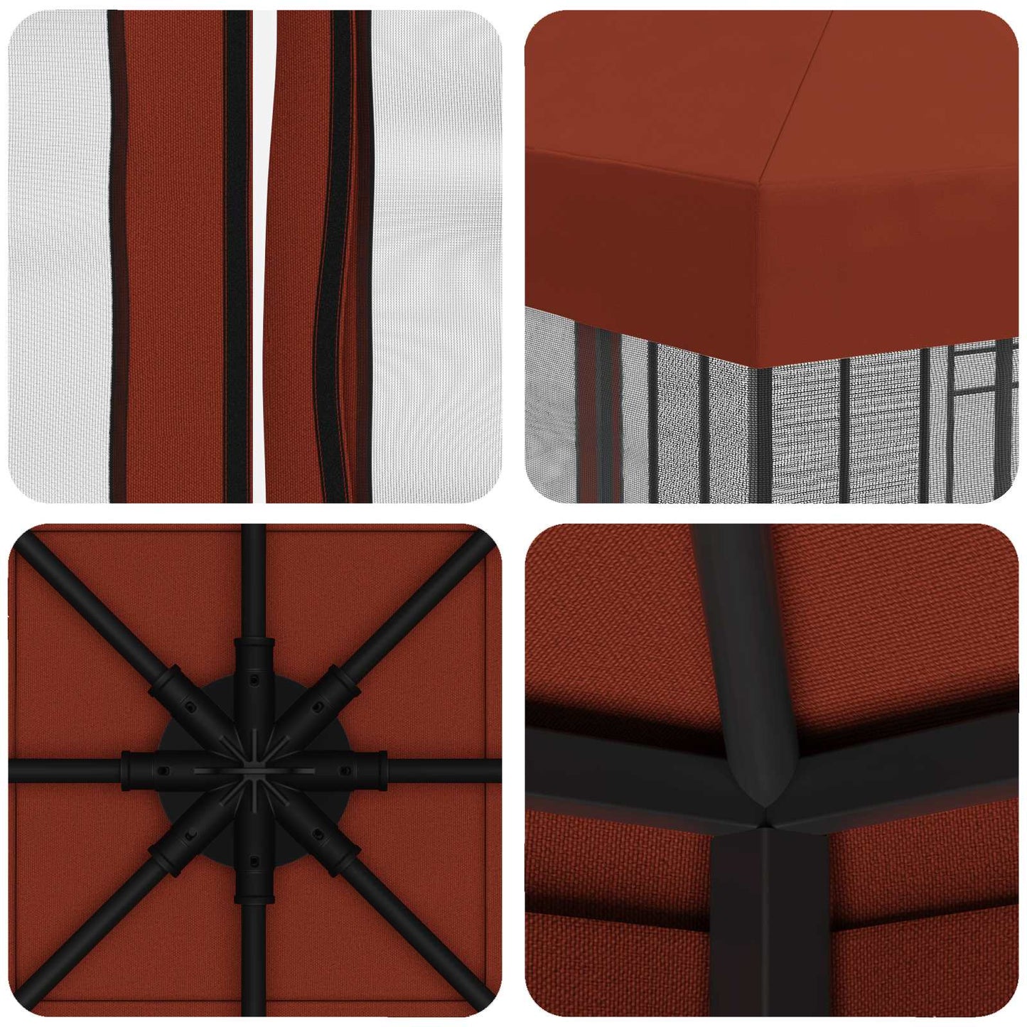 Garden Gazebo with Sidewalls 3 x 3 m Terracotta