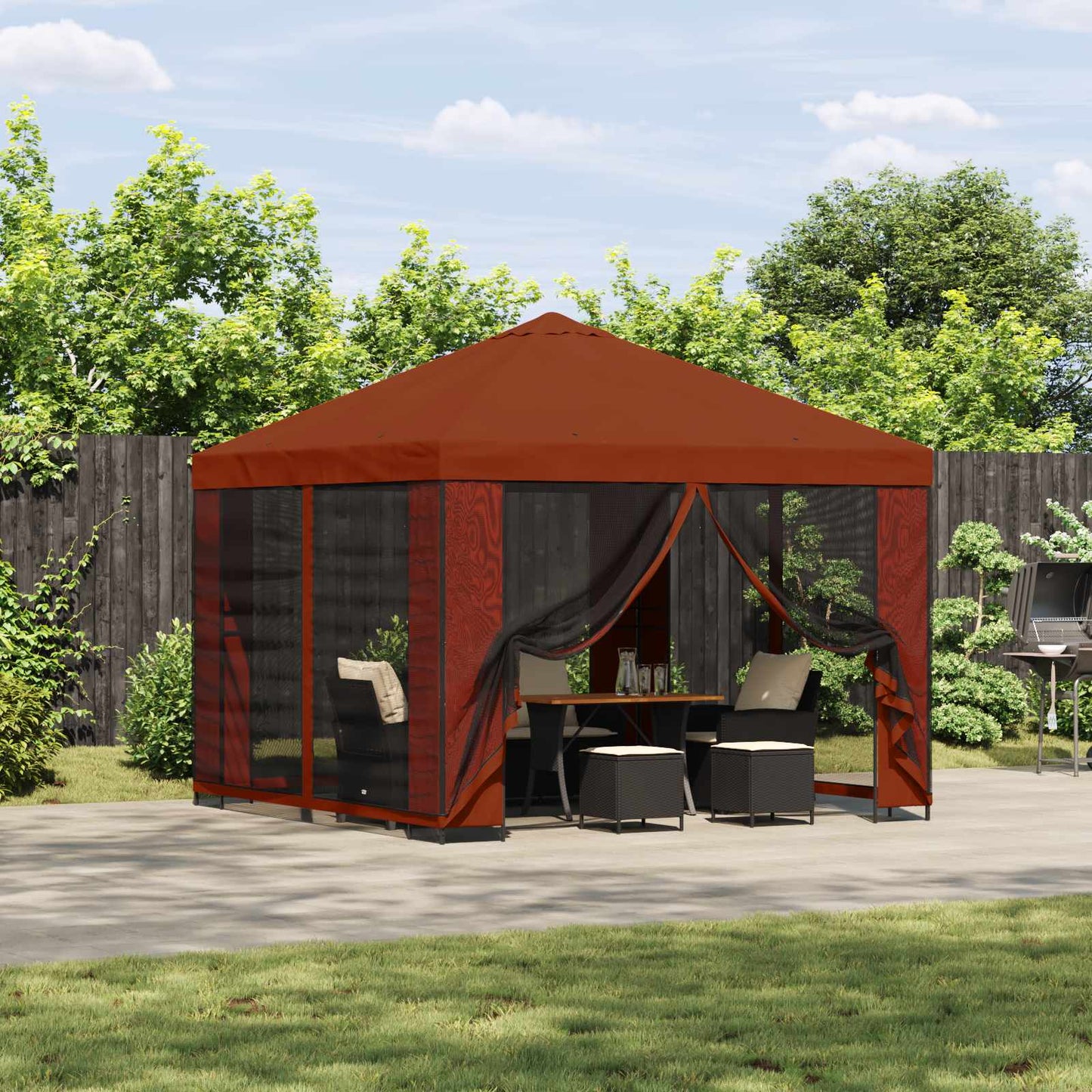 Garden Gazebo with Sidewalls 3 x 3 m Terracotta