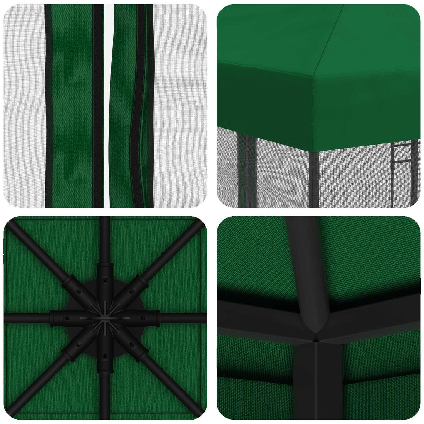 Garden Gazebo with Sidewalls 3 x 3 m Green Polyester and Steel
