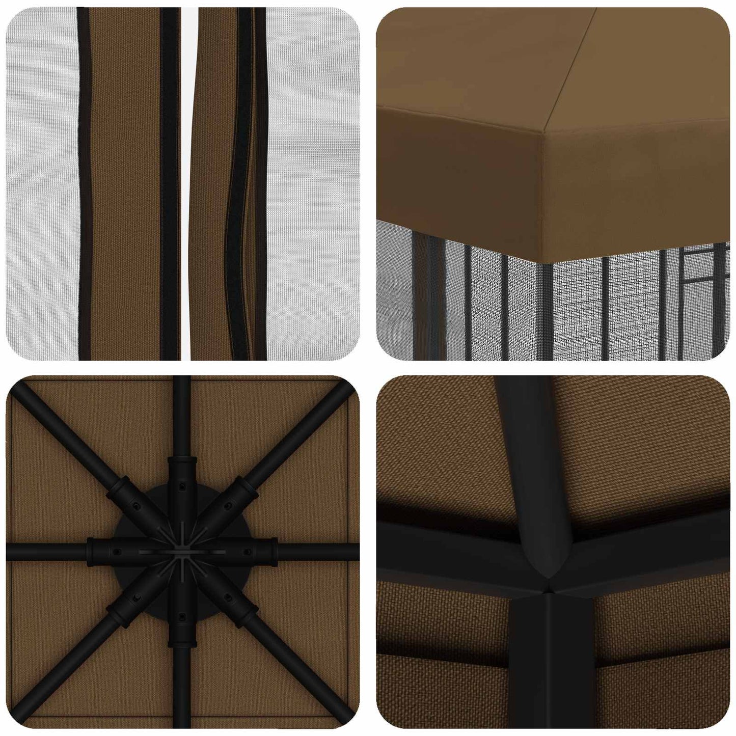 Garden Gazebo with Sidewalls 3 x 3 m Taupe Polyester and Steel