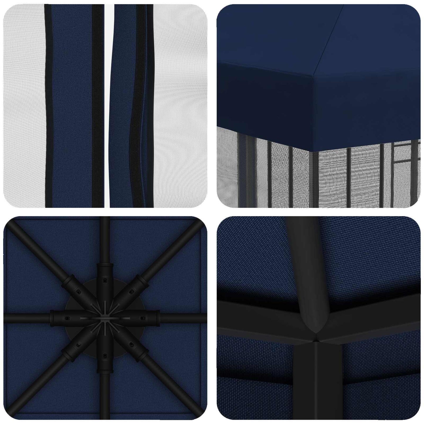 Garden Gazebo with Sidewalls 3 x 3 m Blue Polyester and Steel