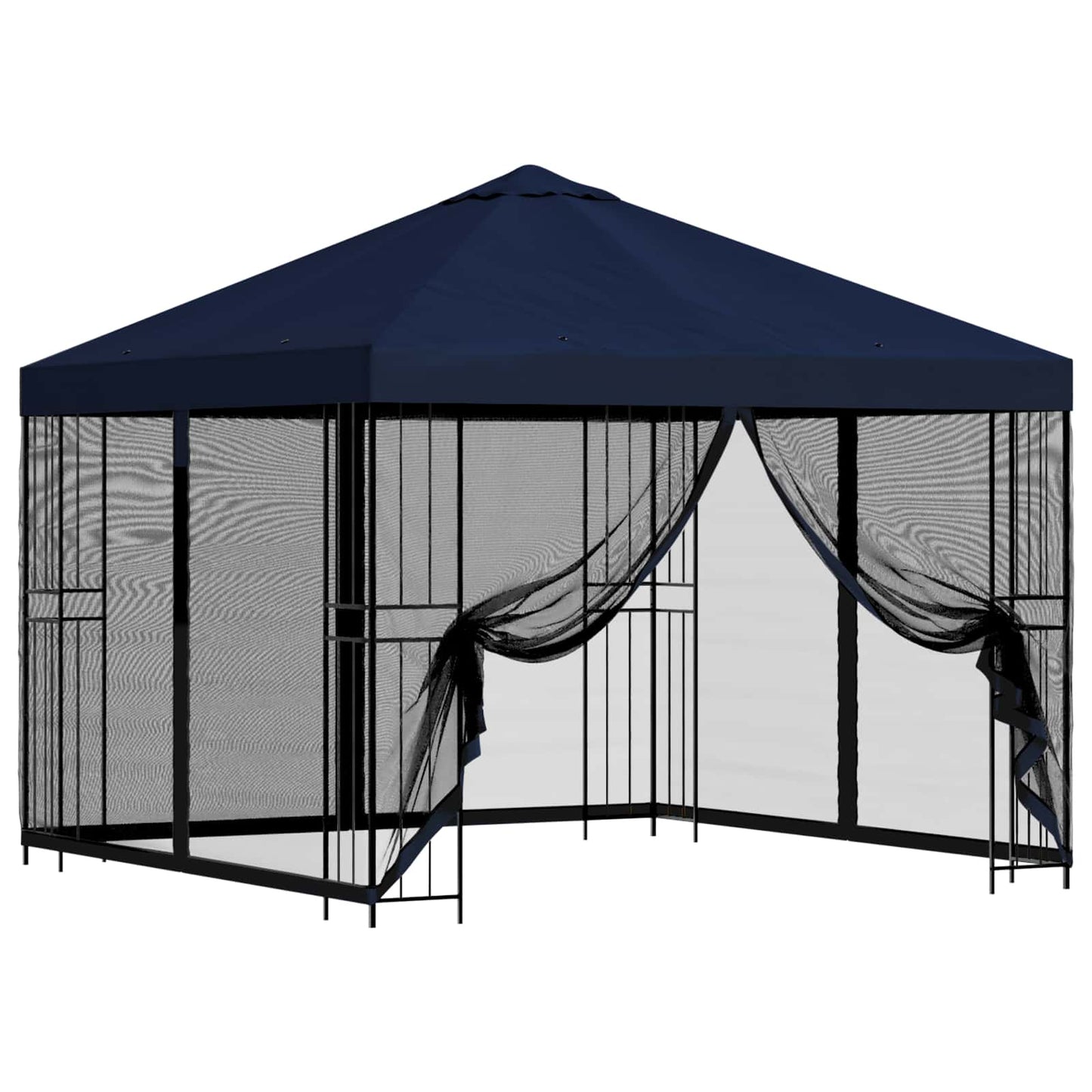 Garden Gazebo with Sidewalls 3 x 3 m Blue Polyester and Steel