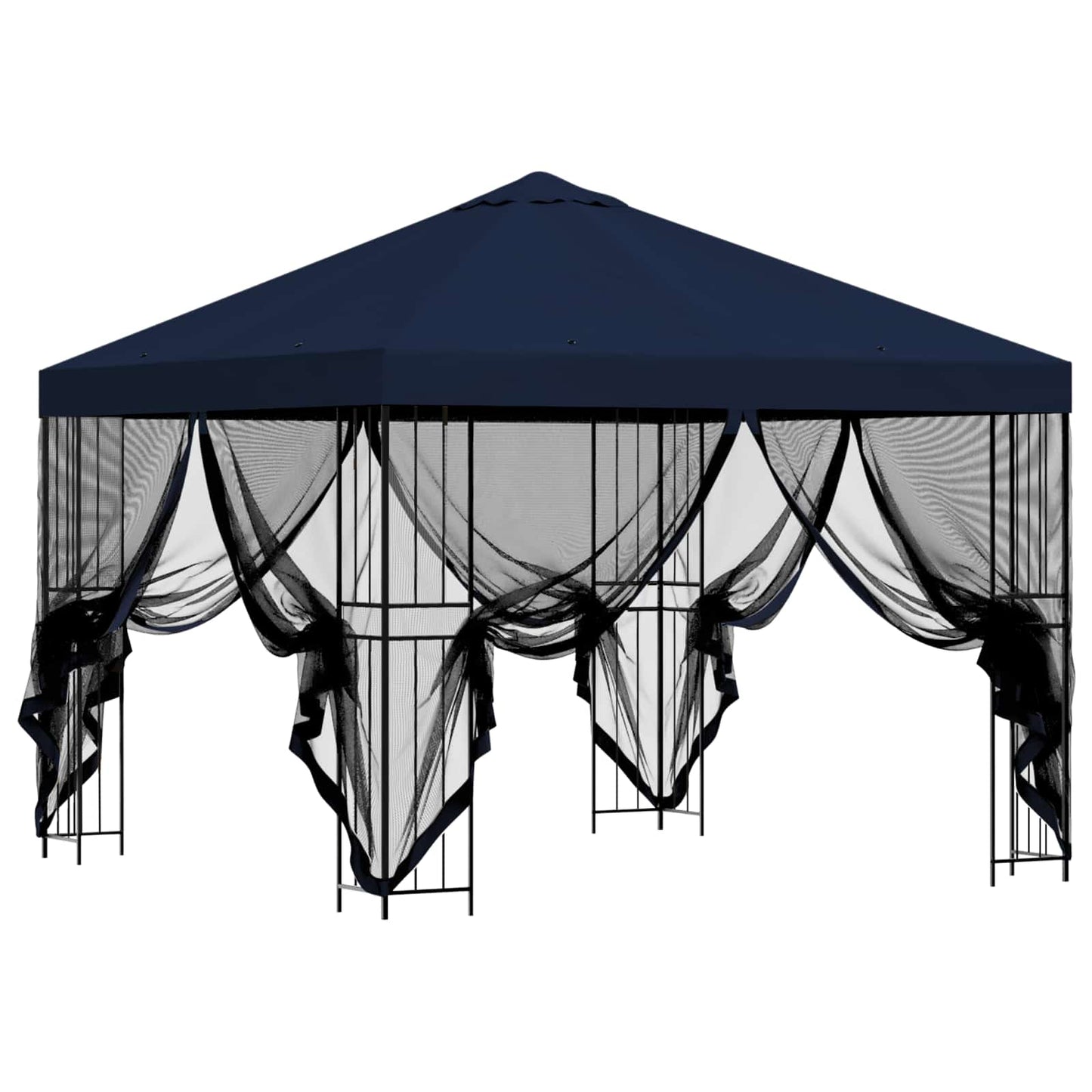 Garden Gazebo with Sidewalls 3 x 3 m Blue Polyester and Steel