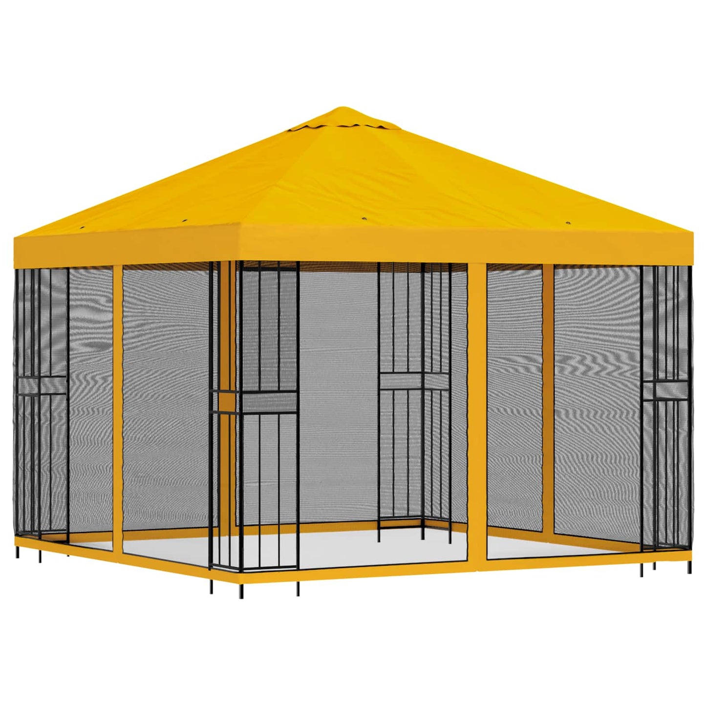 Garden Gazebo with Sidewalls 3 x 3 m Yellow Polyester and Steel