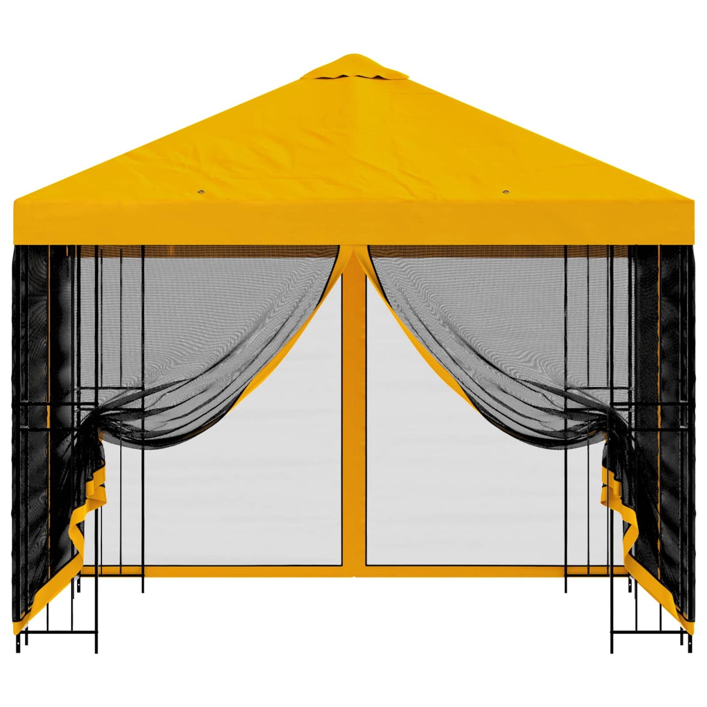 Garden Gazebo with Sidewalls 3 x 3 m Yellow Polyester and Steel