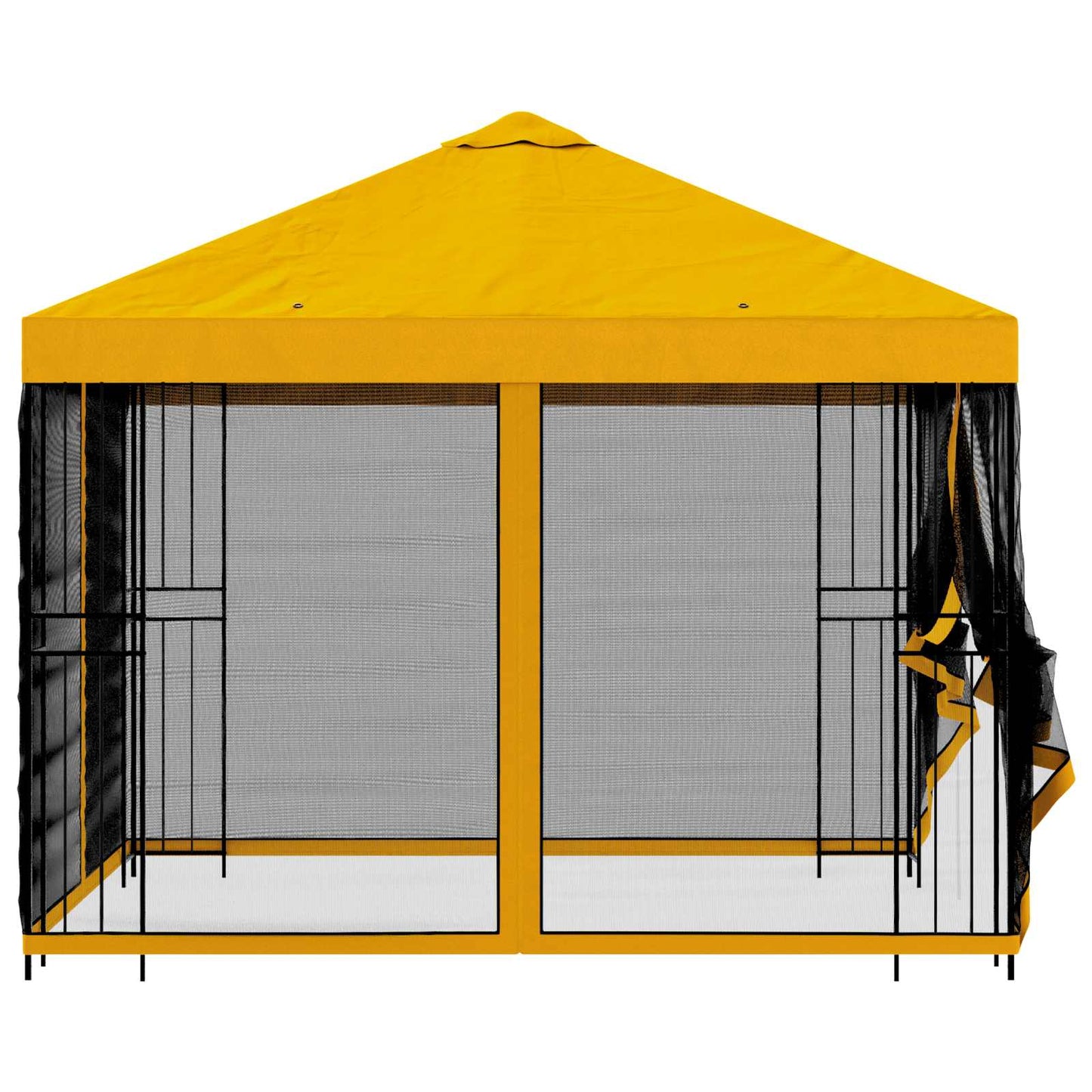 Garden Gazebo with Sidewalls 3 x 3 m Yellow Polyester and Steel