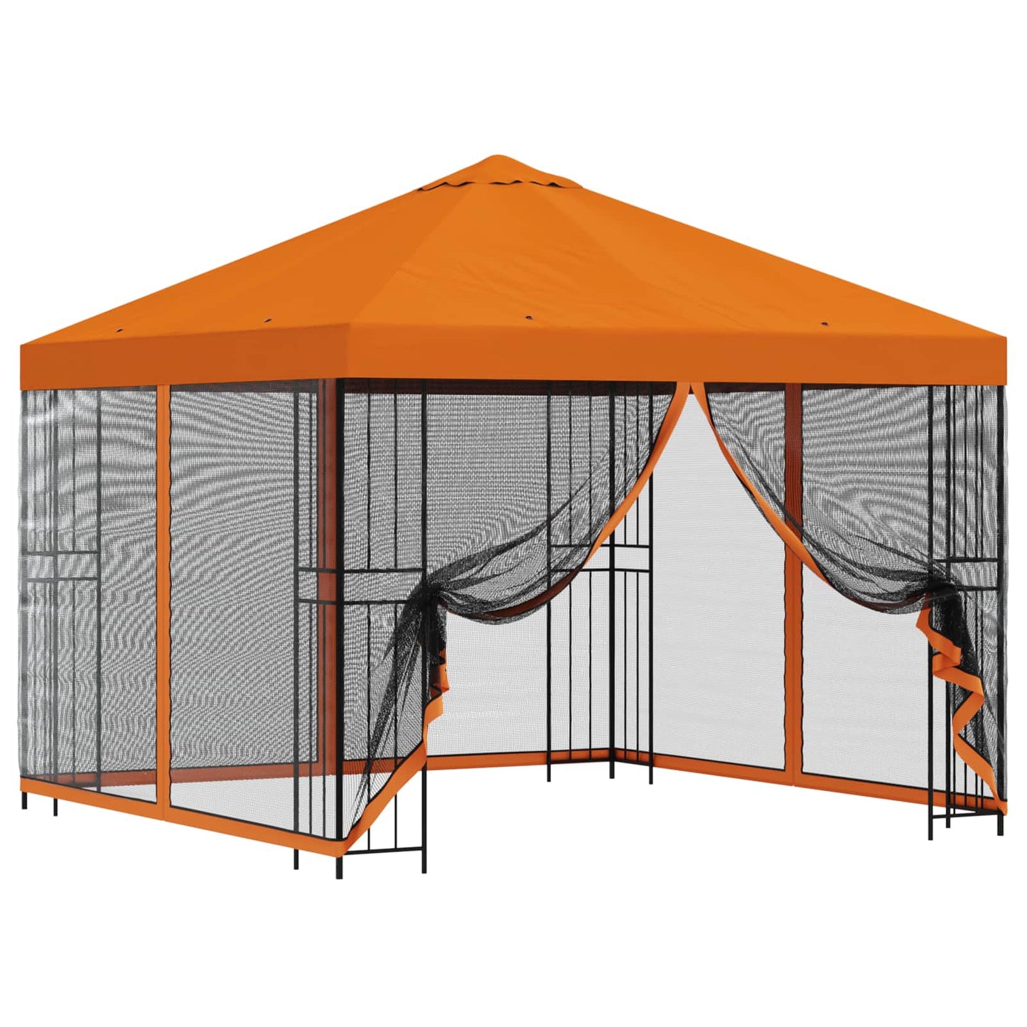 Garden Gazebo with Sidewalls 3 x 3 m Orange Polyester and Steel