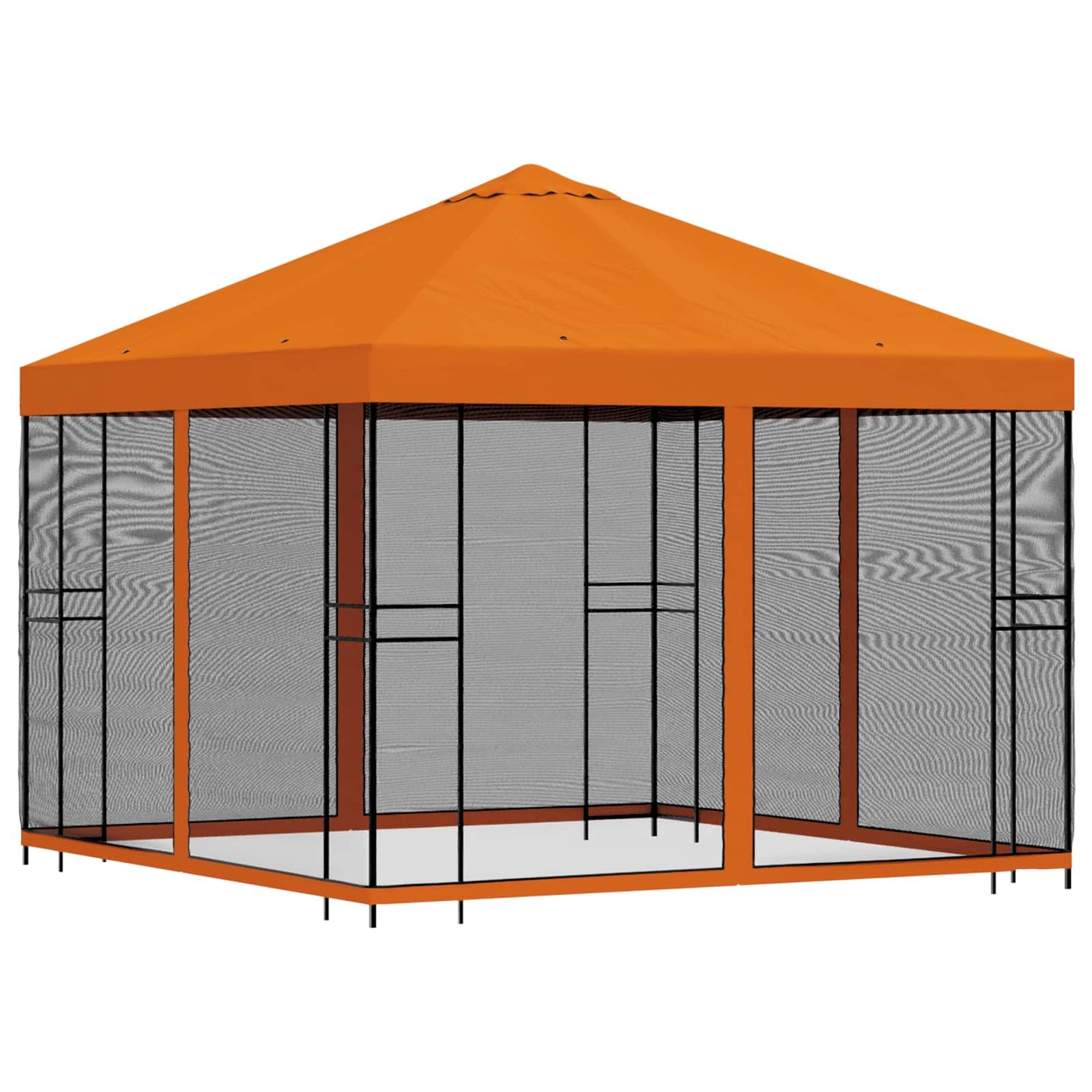 Garden Gazebo with Sidewalls 3 x 3 m Orange Polyester and Steel