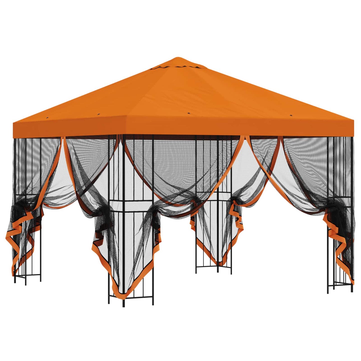 Garden Gazebo with Sidewalls 3 x 3 m Orange Polyester and Steel